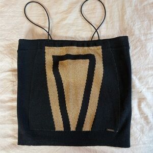 Black and Gold Knit Tank Top